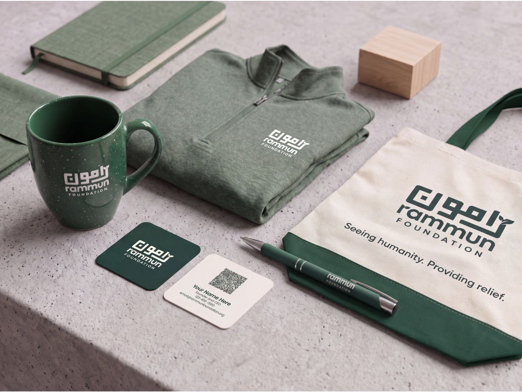 Branded merchandise and stationery, Rammun Foundation